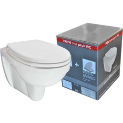 Trevi wandcloset verkort Kiwa Menir toiletzitting softclose glans wit