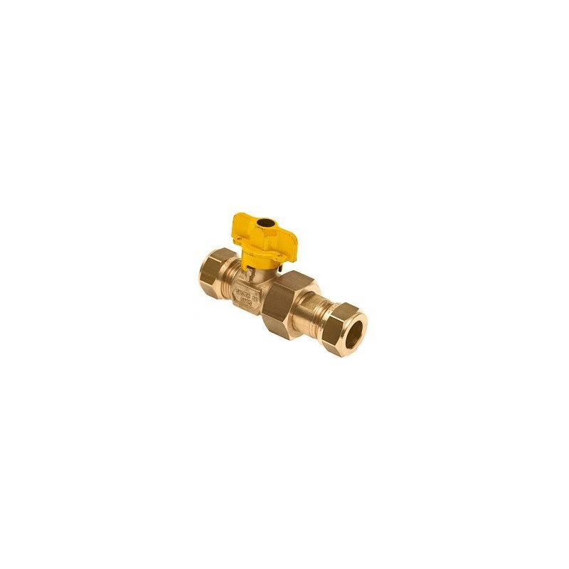 BONFIX Gaskogelkraan Knel messing 15 mm x koppeling 15 mm knel