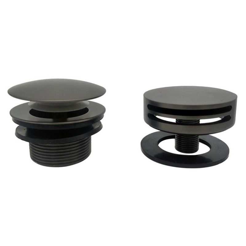 Caral afbouwdeel rond badafvoer met overloop en vulfunctie gunmetal