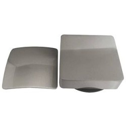 Wiesbaden knop/plug geborsteld staal vierkant