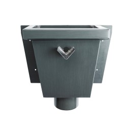 RHEINZINK Vergaarbak vierkant prePATINA Graphite-Grey 100mm XL