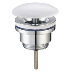 UniMatch open afvoerplug 5/4" keramiek glans wit