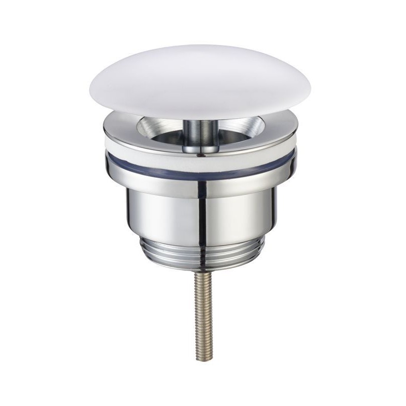 UniMatch open afvoerplug 5/4" keramiek glans wit