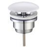 UniMatch open afvoerplug 5/4" keramiek glans wit