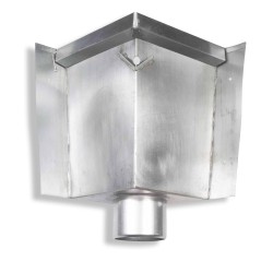 RHEINZINK Vergaarbak vierkant walsblank 80mm hoekmodel