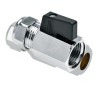 BONFIX Minikogelkraan verchroomd 1/2" bi.dr.x15mm knel (zwarte knop)
