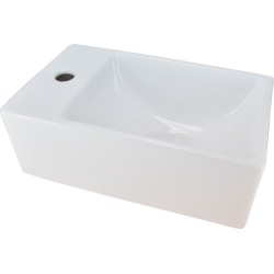 Rhea XXS fontein links 30,5 x 18 x 11 cm keramiek glans wit