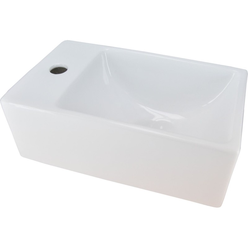 Rhea XXS fontein links 30,5 x 18 x 11 cm keramiek glans wit
