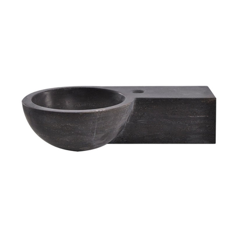 Raw fontein rechts rond 40x23x10 cm hardsteen gezoet