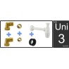 Uni-3 fontein / wastafel aansluitset + PVC sifon
