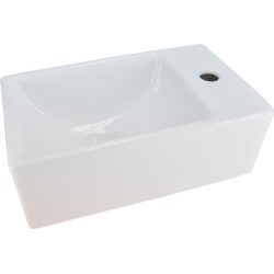 Rhea XXS fontein rechts 30,5 x 18 x 11 cm keramiek glans wit