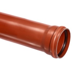 rioleringsbuis SN4 125 mm roodbruin 5 mtr. Ringmof