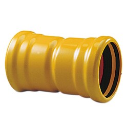 PVC steekmof d63 LV geel
