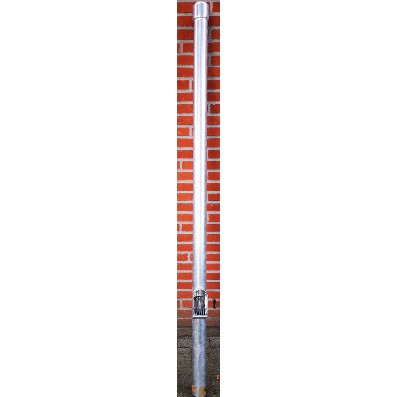 gegalvaniseerd ondereind Ø100 x 2000mm met manchet en loofafscheider