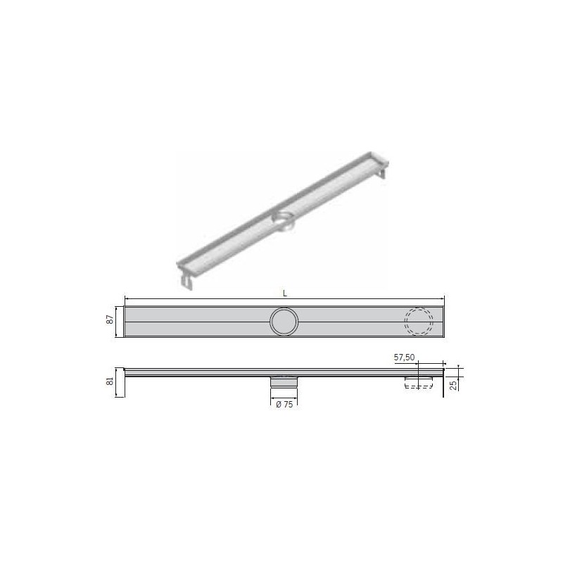 ACO FlexDrain E douchegoot  687mm