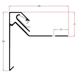 Roval-77 aluminium daktrim geanodiseerd 100 x 100 mm