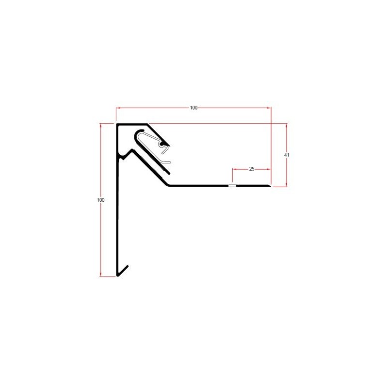 Roval-77 aluminium daktrim geanodiseerd 100 x 100 mm