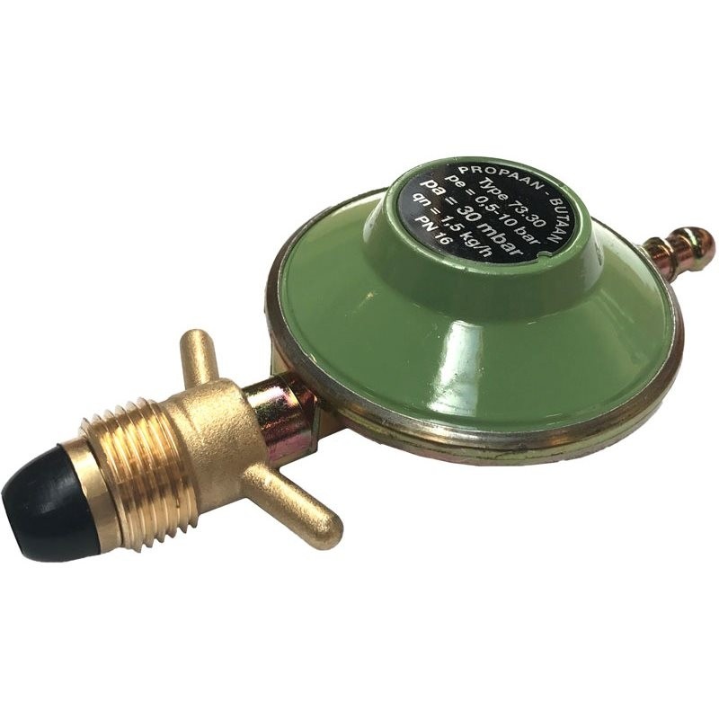 Hasmi Drukregelaar 1,5KG/H vast ingesteld. 30mbar Benegas x 8mm