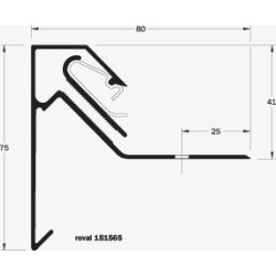 Roval-77 aluminium daktrim 75 x 80 mm