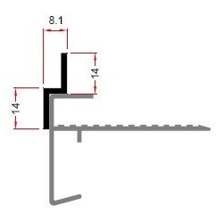 Roval aluminium antiklimprofiel 14 mm gemoffeld in ral kleur L2500mm