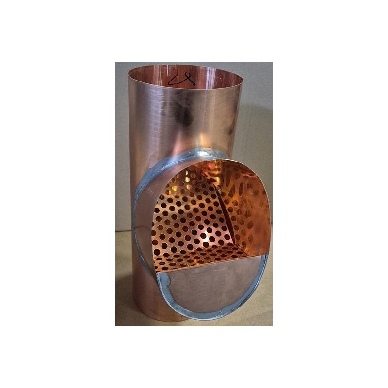 roodkoperen loofafscheider - bladvanger Ø150 mm - rvs rooster
