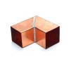Koperen bocht vierkant 80x80mm verstek 90gr mof/spie