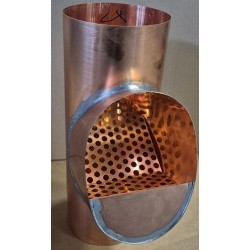 roodkoperen loofafscheider - bladvanger Ø120 mm - rvs rooster