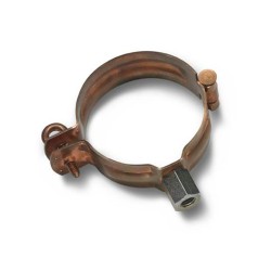 Koperen scharnierpijpbeugel 80mm met moer M10