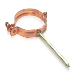 Koperen scharnierpijpbeugel 100mm, slagpen geel verzinkt