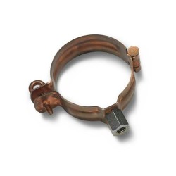 Koperen scharnierpijpbeugel 100mm met moer M10