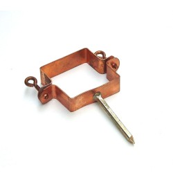 Koperen scharnierpijpbeugel 80mm vierkant