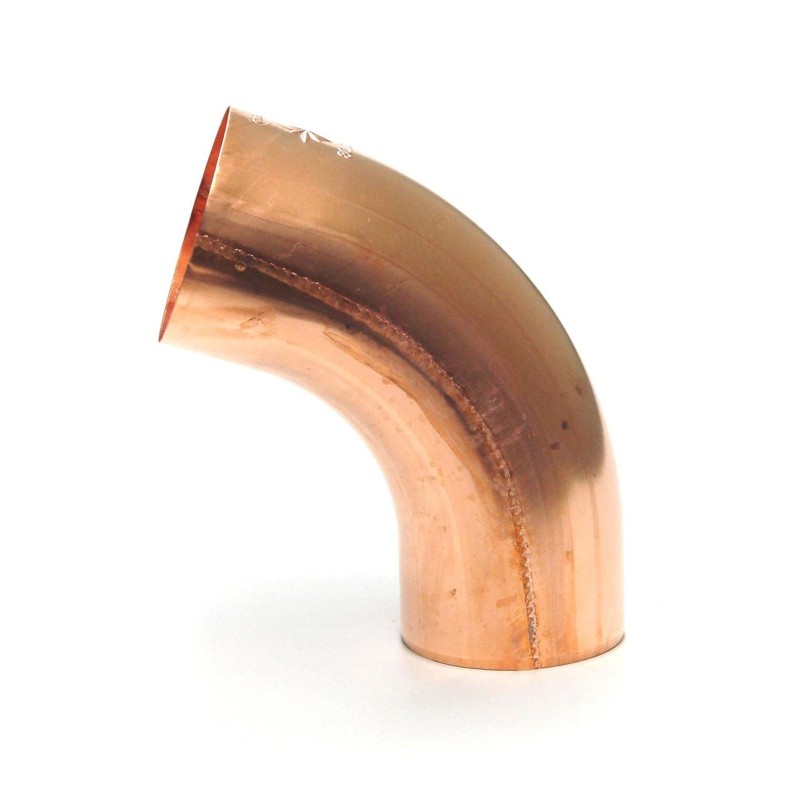 Koperen bocht 60mm 72gr conische mof x conische spie