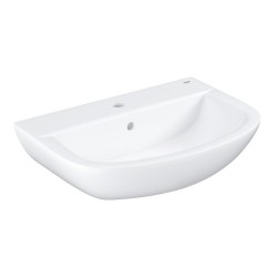 Grohe Bau wastafel 600mm wit met kraangat / overloop