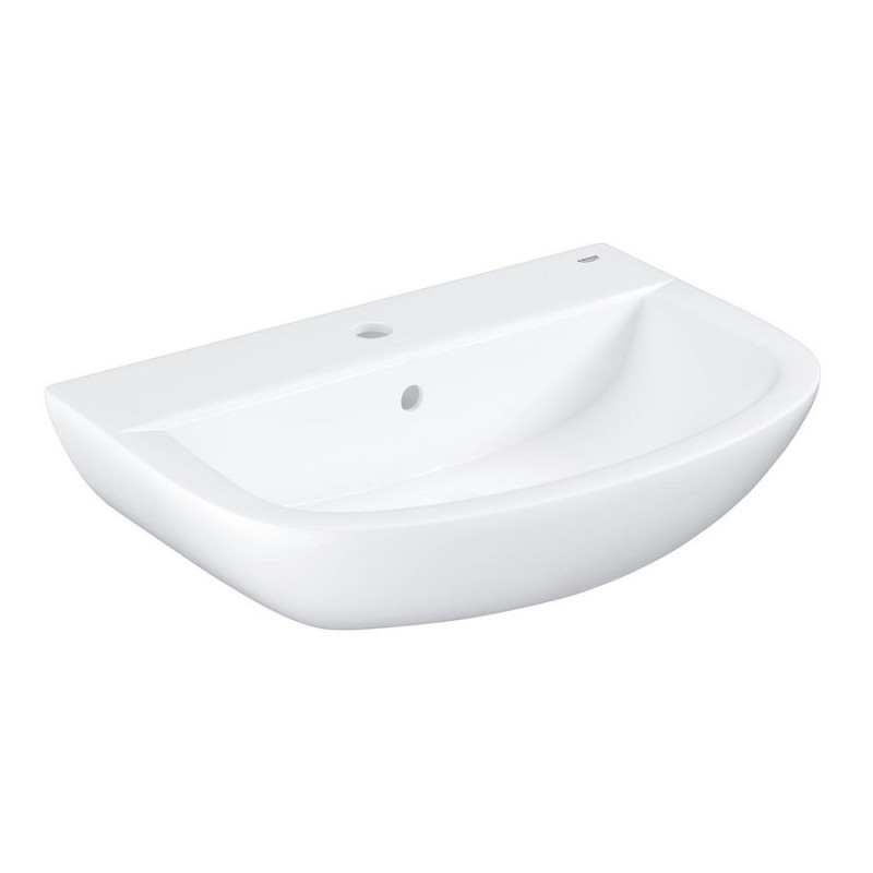 Grohe Bau wastafel 600mm wit met kraangat / overloop