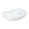 Grohe Bau wastafel 600mm wit met kraangat / overloop