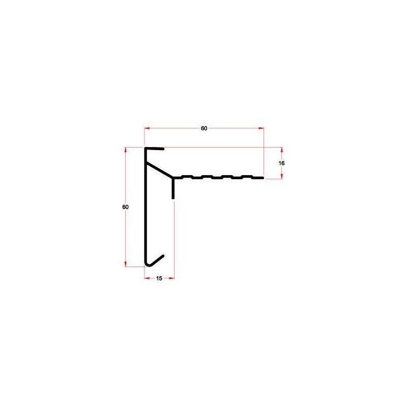 Roval daktrim Classic Plus 60 x 60mm geanodiseerd