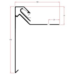 Roval-77 aluminium daktrim gemoffeld 150 x 100 mm