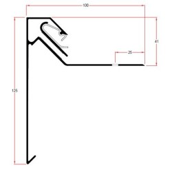 Roval-77 aluminium daktrim gemoffeld 125 x 100 mm