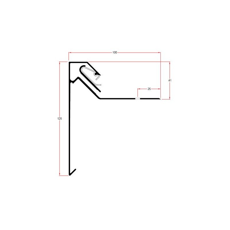 Roval-77 aluminium daktrim gemoffeld 125 x 100 mm