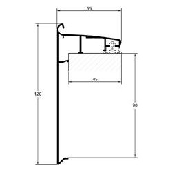 Roval Solo aluminium daktrim 120 x 55 mm gemoffeld