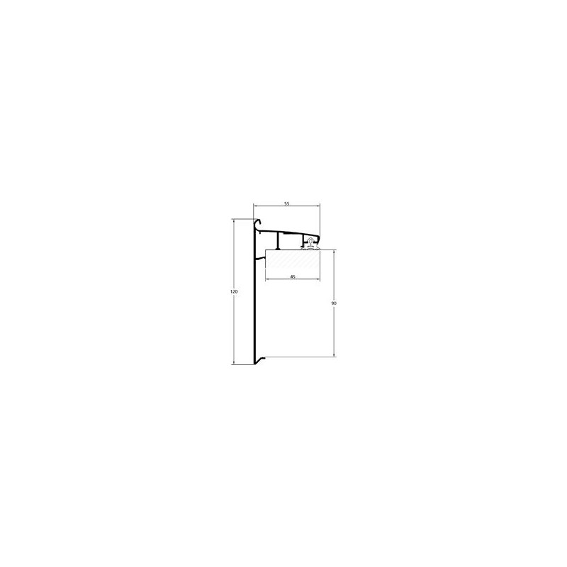 Roval Solo aluminium daktrim 120 x 55 mm gemoffeld