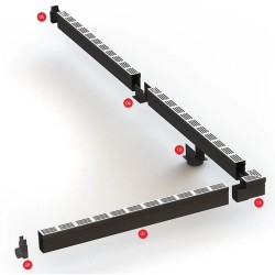 ACO Slimline lijngoot inclusief blank aluminium design rooster 1000mm
