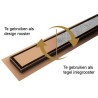 Wiesbaden douchegoot flens tegelrooster 70 x 7 cm geborst. koper PVD
