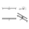 Wiesbaden douchegoot met flens 90x7 cm geborsteld messing