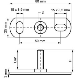 BIS muurplaat ev + lasbout M8x35mm