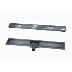 Wiesbaden douchegoot met flens 90x7 cm gunmetal