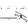 Wiesbaden douchegoot met flens 80x7 cm geborsteld messing