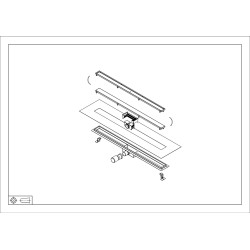 Wiesbaden douchegoot flens tegelrooster 70 x 7 cm mat zwart