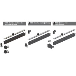 ACO Slimline lijngoot inclusief zwart aluminium design rooster 1000mm