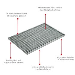 ACO House and Garden Maasrooster verzinkt staal 1000 x 500mm